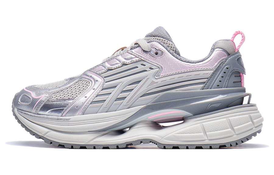 Li-Ning Li Ning Comet 5 Yi Star 5 Abrasion Resistant Rebound Low top Casual Shoes Women's Silver Gray