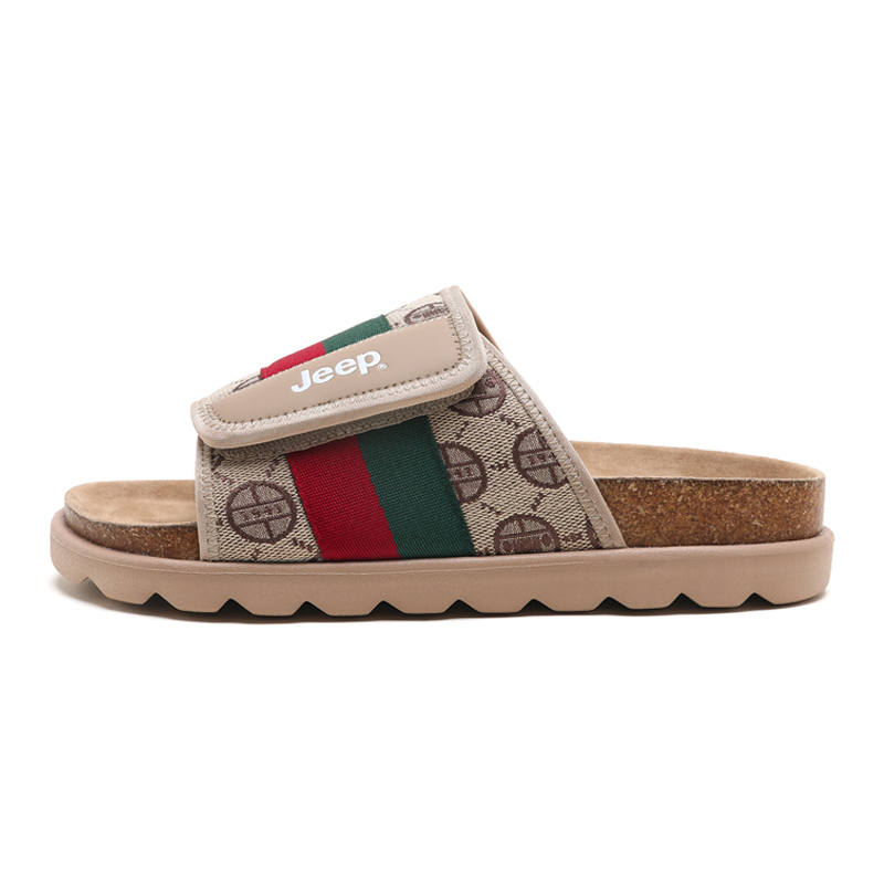 Jeep Slide Slippers Unisex Brown/Red/Green