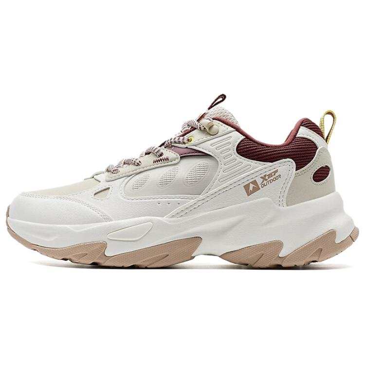 XTEP Non slip Lightweight Low top Casual Shoes Women's Beige Red