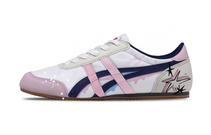 Onitsuka Tiger Track Trainer Funi Ocean Star Textile, Synthetic Leather Abrasion Resistant Low top Casual Shoes Unisex