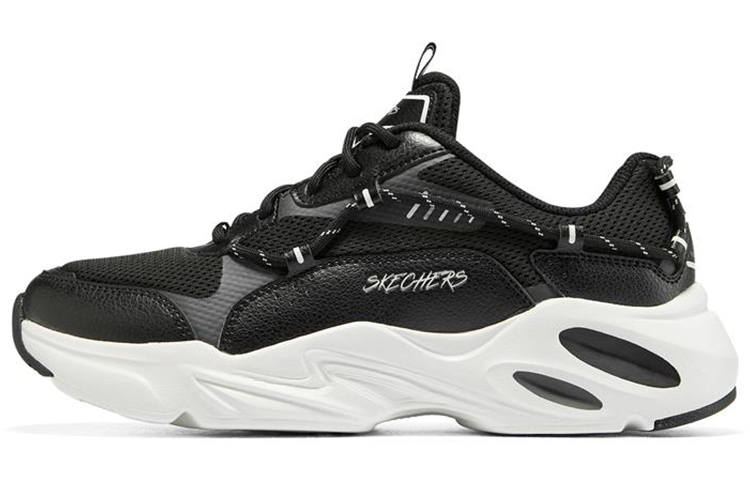 Skechers Stamina Airy Textile, Leather Low top Casual Shoes Women's Black White