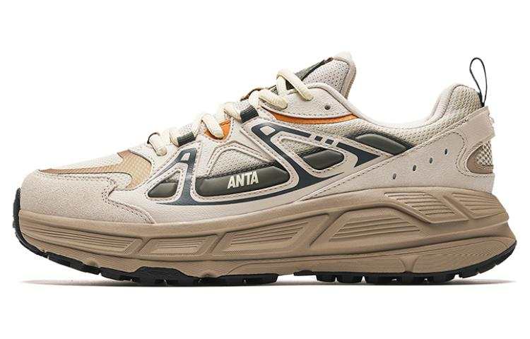 Anta Engine Abrasion Resistant Abrasion Resistant Low top Casual Shoes Men's Beige Yellow