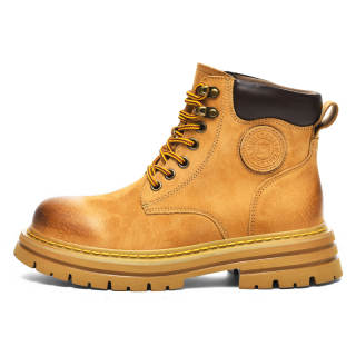 MQ Top Grain Pig Leather Short Combat Boots Unisex