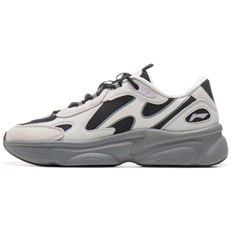 Li-Ning Li Ning Milk Coconut 2.0 Slip Resistant Abrasion Resistant Low top Casual Shoes Women's Beige Black