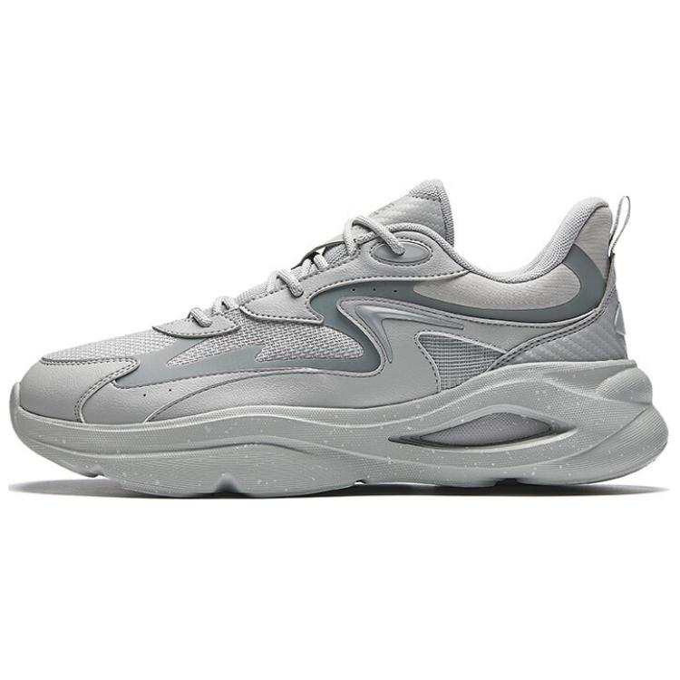 Anta Chao Bai 5S Textile, Synthetic Leather Low top Casual Shoes Men's Gray