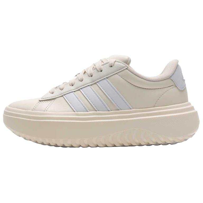Adidas Adidas GRAND COURT PLATFORM Slip Resistant Abrasion Resistant Low top Casual Shoes Women's White