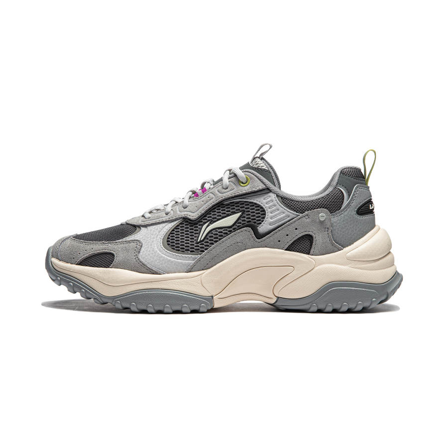 Li-Ning Li Ning Original Aspiration Slip Resistant Abrasion Resistant Low top Casual Shoes Men's Lunar Surface Gray
