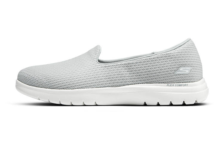 Skechers Fabric Cushioning Breathable Cushioning Breathable Low top Casual Shoes Women's Gray