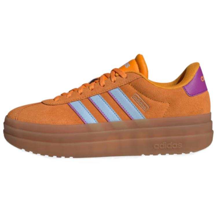 Adidas Adidas Vl Court Leather Soft And Comfortable Slip Resistant Abrasion Resistant Low top Casual Shoes Women's Orange