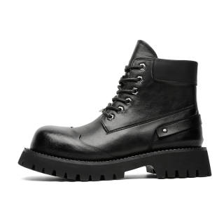 HUOFEIYU Short Combat Boots Men's Black