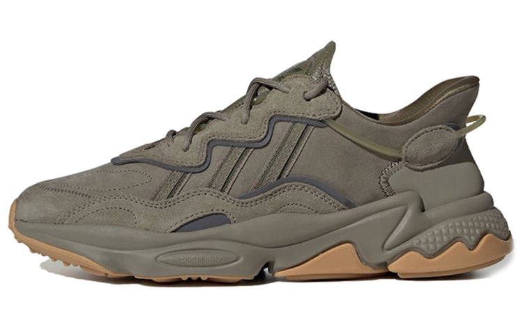 Adidas Originals Ozweego Trace Cargo Mesh, TPU, Suede Sports Low top Casual Shoes Unisex Olive Green