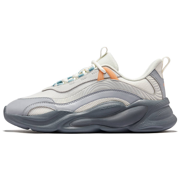 Erke Slip Resistant And Abrasion Resistant Coverage Low top Casual Shoes Men's Ecru Gray