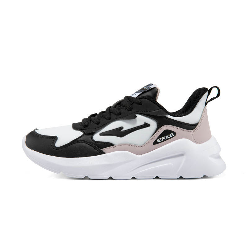Erke Slip Resistant Abrasion Resistant Low top Casual Shoes Women's Black White