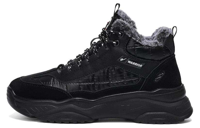 Warrior Fleece Lined Thermal, Trendy Sports Comfortable Mid top Casual Shoes Men's Black