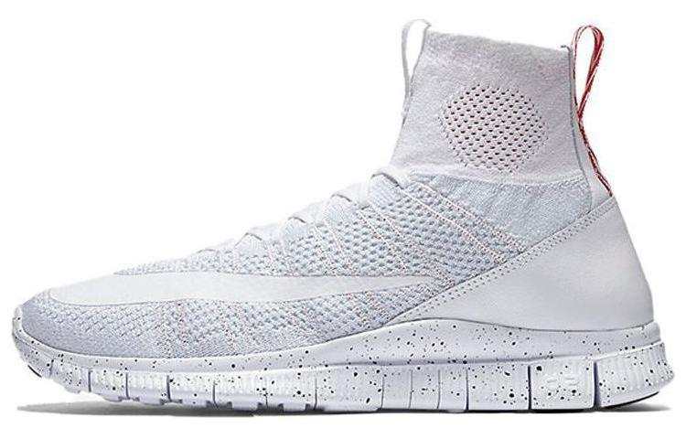 Nike Nike Mercurial Superfly White University Red High top Casual Shoes Men's Pure White