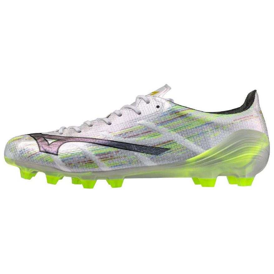 Mizuno Alpha 2 FG Firm Ground Slip Resistant Abrasion Resistant Soccer Shoes Unisex Silver Green