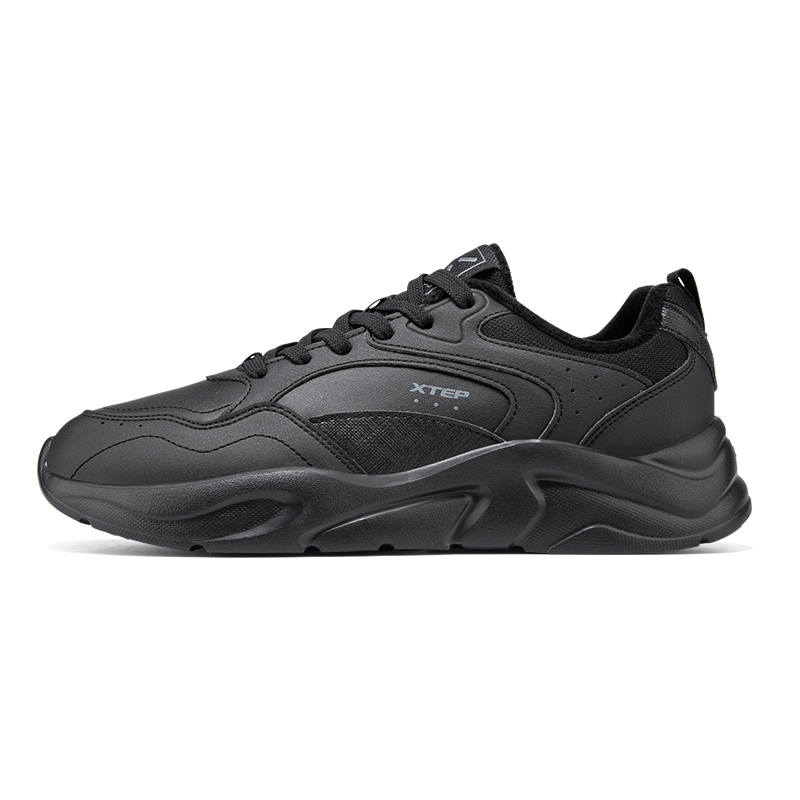 XTEP Fleece Lined Thermal Cushioning Slip Resistant Abrasion Resistant Low top Casual Shoes Men's Black