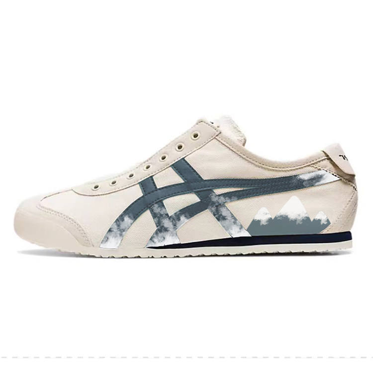 Onitsuka Tiger Mexico 66 Slip on Deluxe Lightweight Low top Casual Shoes Unisex Beige Yellow
