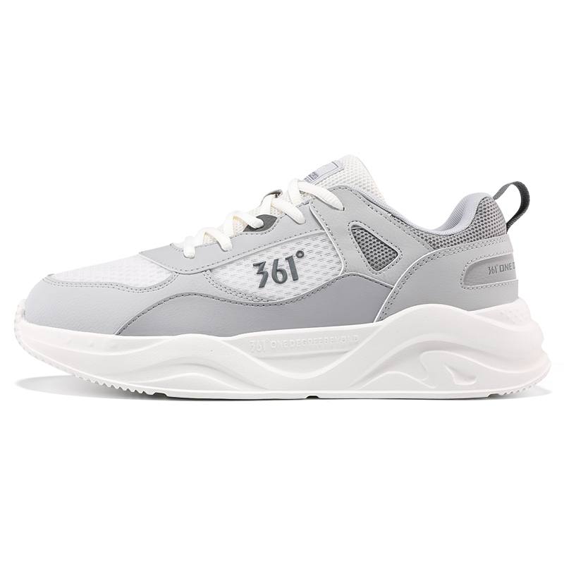 361° Slip Resistant And Breathable Low top Casual Shoes Men's White Gray