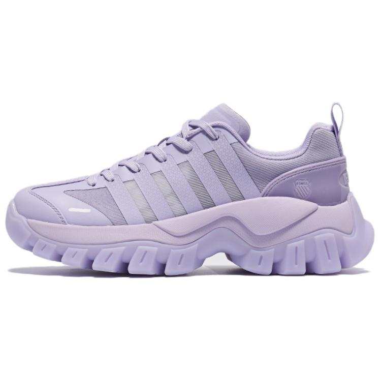 K·SWISS PU, Textile, Synthetic Leather Low top Casual Shoes Women's Purple