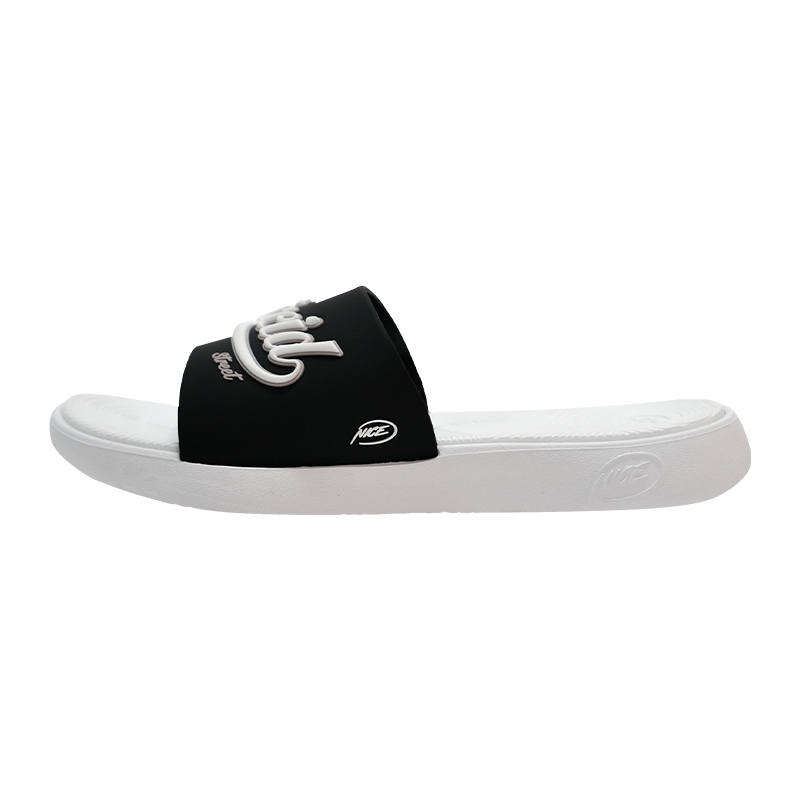 NICEID Slip Resistant Abrasion Resistant Slip Resistant Abrasion Resistant Slide Slippers Unisex Black White