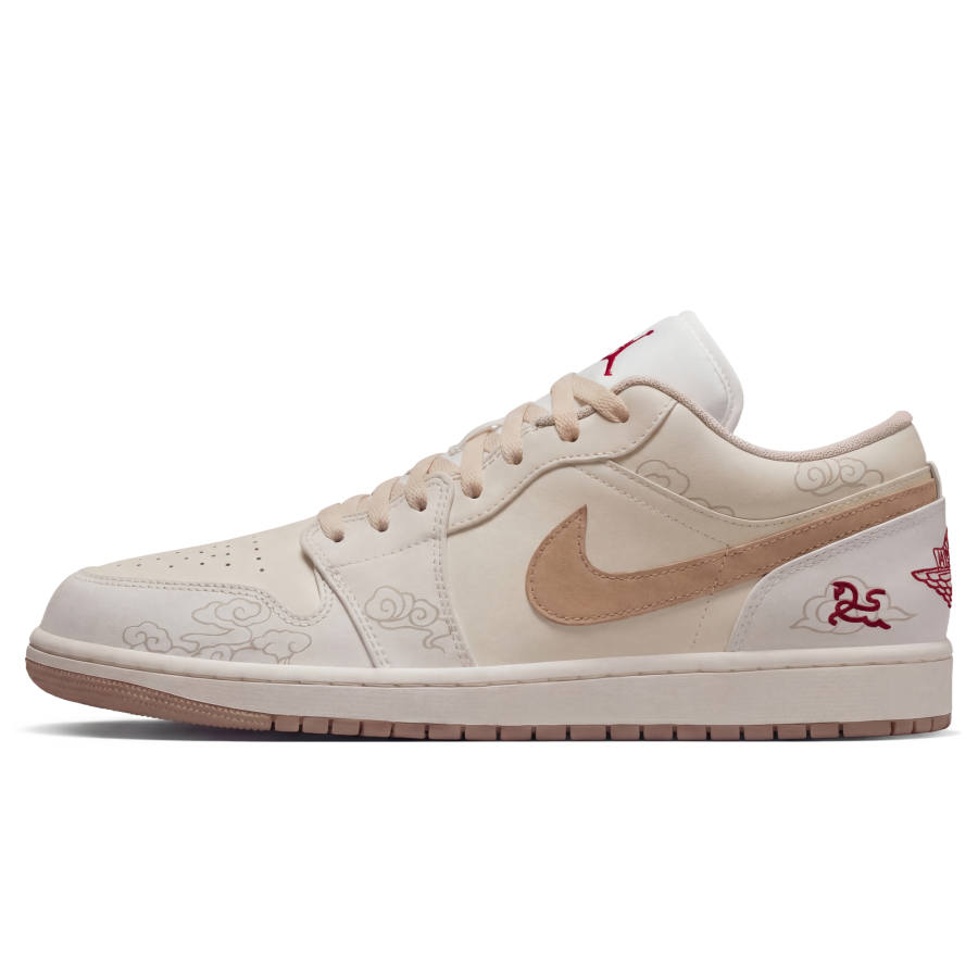 Jordan Jordan Air Jordan 1 Low Sail Triple Lab, Horse Year, White Horse Chasing Clouds Abrasion Resistant Abrasion Resistant