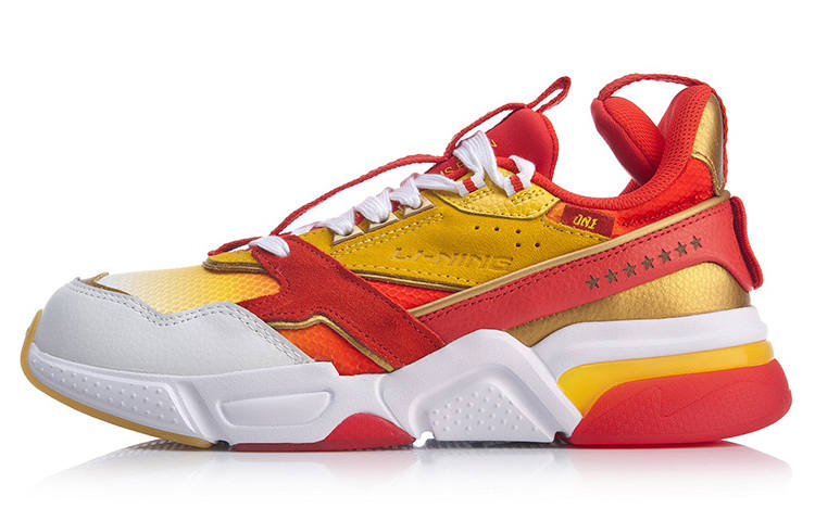 Li-Ning Li Ning 001 Cushioning Slip Resistant Abrasion Resistant Low top Casual Shoes Men's Red