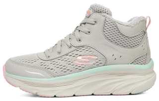 Skechers D'Lux Walker Mesh, Leather Mid top Casual Shoes Women's Gray