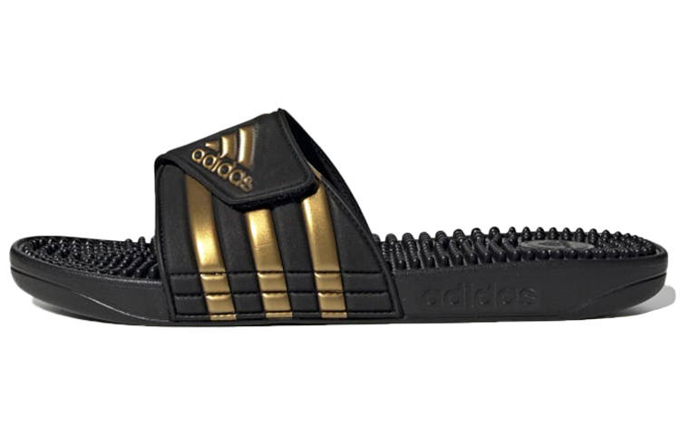 Adidas Adidas Adissage Rubber Sole Slip Resistant Slip Resistant Slide Slippers Unisex Black Gold