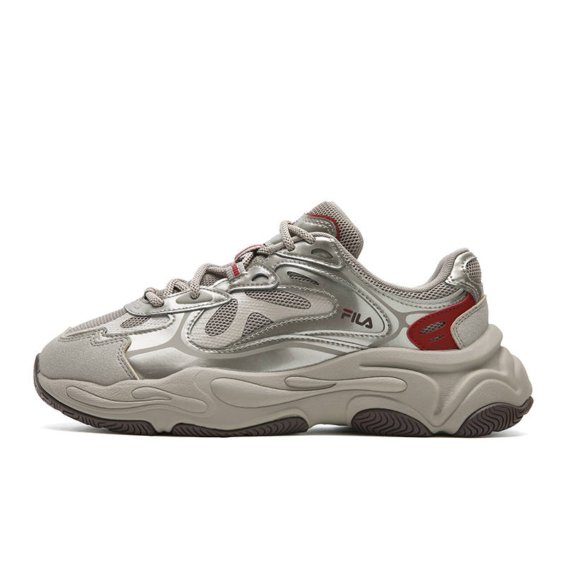 FILA MARS 4 Cushioning Abrasion Resistant Breathable Lightweight Low top Casual Shoes Women's Brown Gray