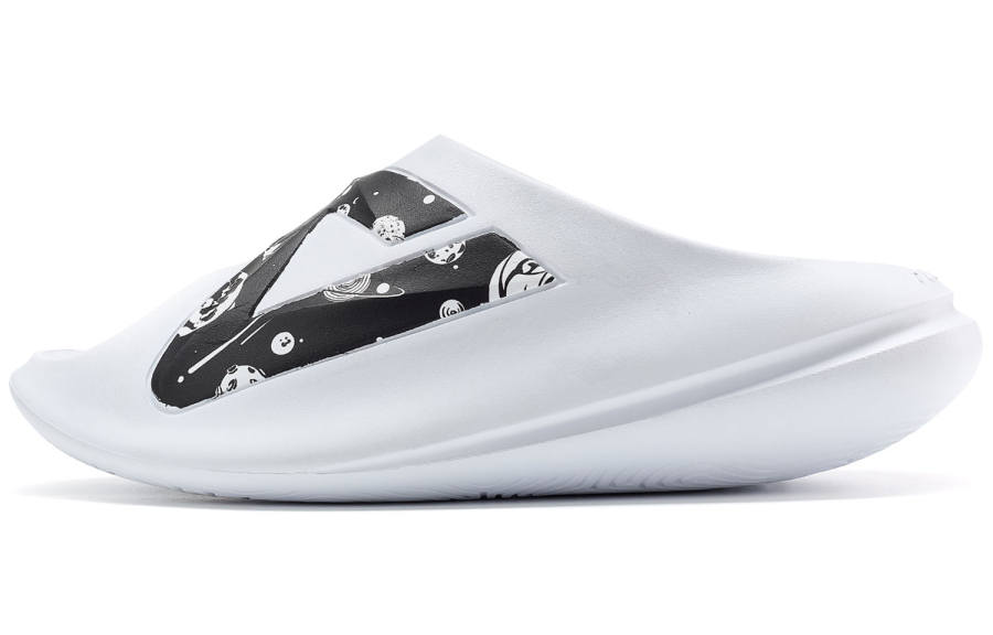PEAK Rubber Sole Quiet Slide Slippers Women's All White Black