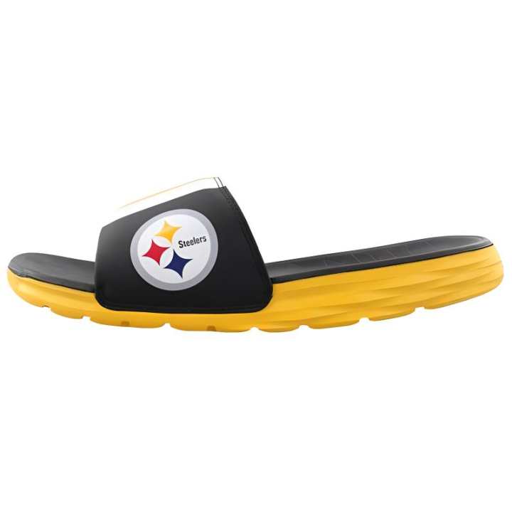 Nike Nike Benassi Solarsoft Black White Nfl Steelers