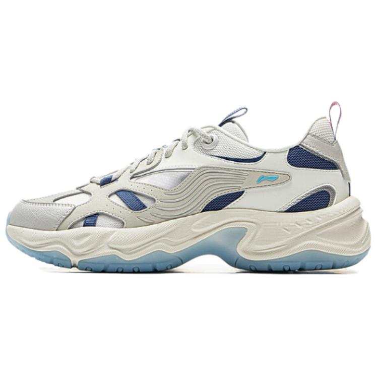 Li-Ning Li Ning Slip Resistant, Abrasion Resistant, Breathable Low top Casual Shoes Unisex White Blue