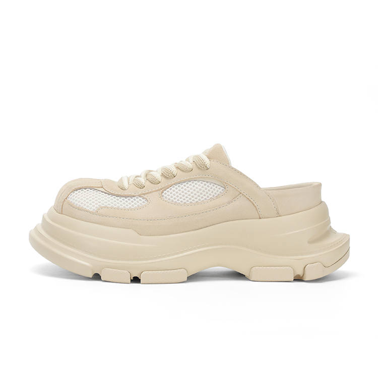 Ouder Smiler Abrasion Resistant Lightweight Height Increasing Low top Casual Shoes Women's Beige