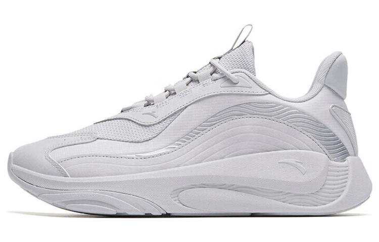 Anta Chao Bai Cushioning Slip Resistant Abrasion Resistant Low top Sports Casual Shoes White Gray