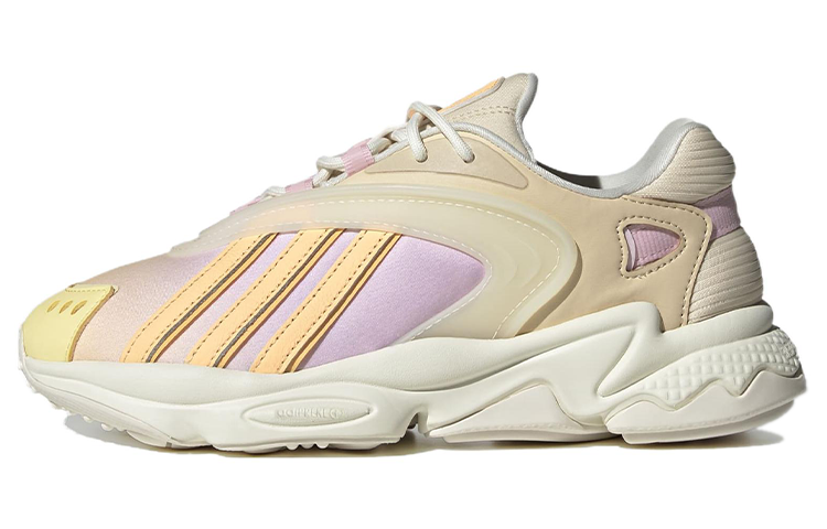 Adidas Originals Oztral Mesh, Leather, Suede Slip Resistant Abrasion Resistant Low top Casual Shoes Women's Pink Yellow