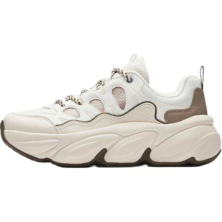 Anta Cute Paw Fashion Trend Cushioning, Wear Resistant Low top Casual Shoes Women's Ivory White