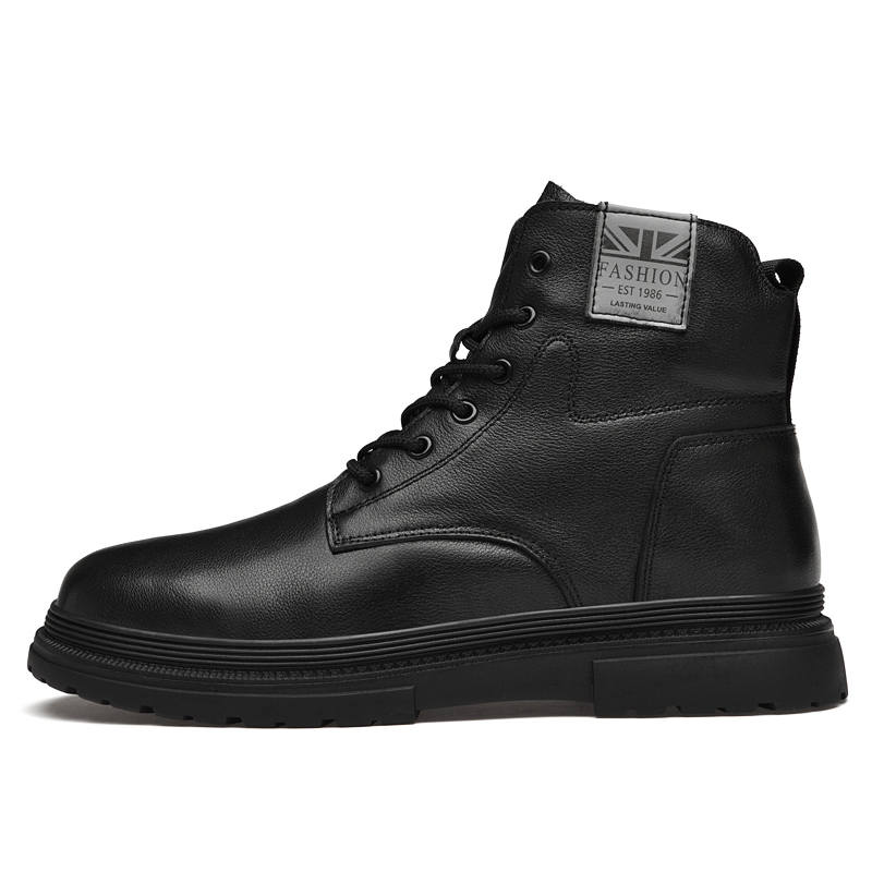 PAIBLOKS Cow Split Leather Short Combat Boots Men's