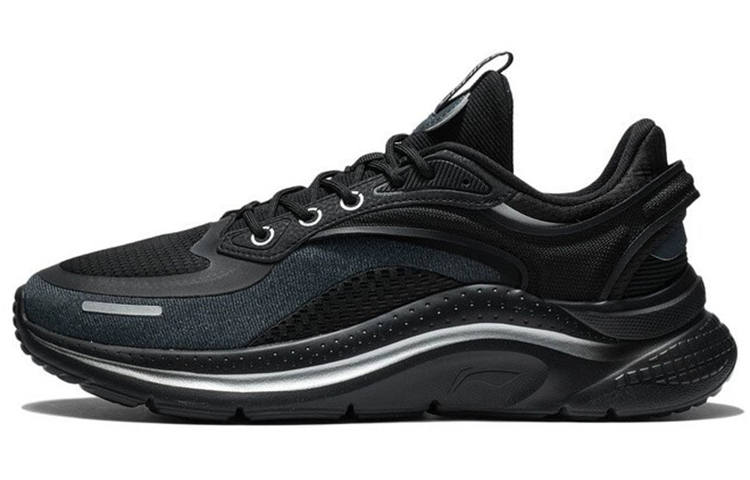 Li-Ning Li Ning Liuyun Fabric Cushioning Slip Resistant Abrasion Resistant Low top Casual Shoes Men's Black