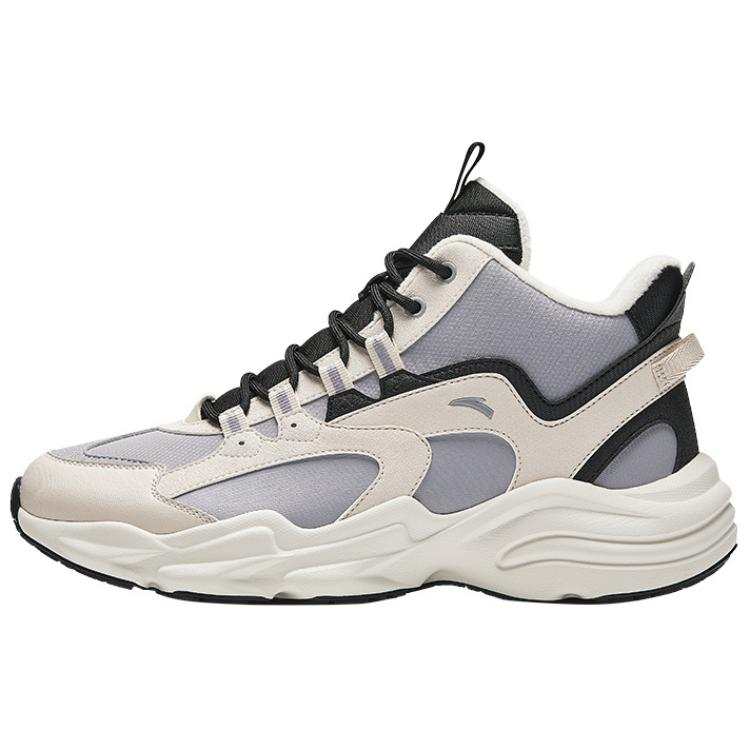 Anta Walker Abrasion Resistant Thermal Mid top Casual Shoes Men's Beige Gray