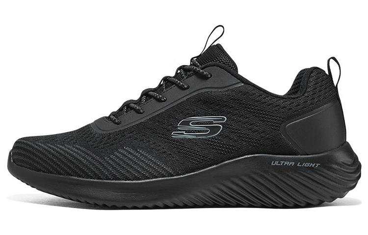 Skechers Bounder Mesh, Textile Cushioning Breathable Cushioning Breathable Low top Casual Shoes Men's Black Warrior
