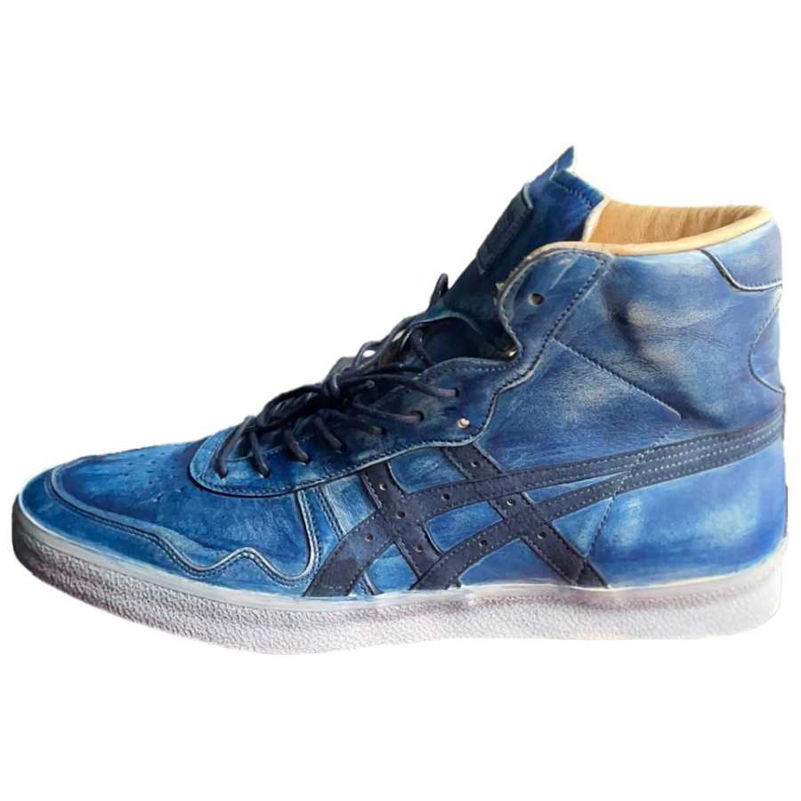 Onitsuka Tiger Fabre Slip Resistant Abrasion Resistant High top Casual Shoes Men's Blue