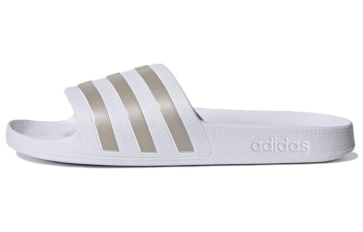 Adidas Adidas Adilette Aqua Slides 'White Platinum Metallic'
