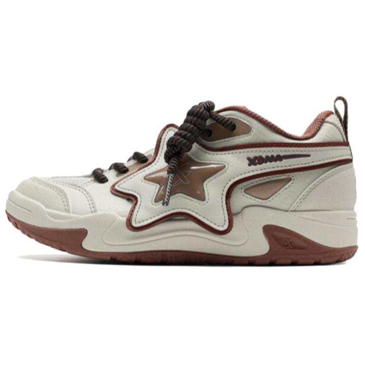 XTEP Abrasion Resistant Slip Resistant Low top Casual Shoes Women's Beige Red Brown