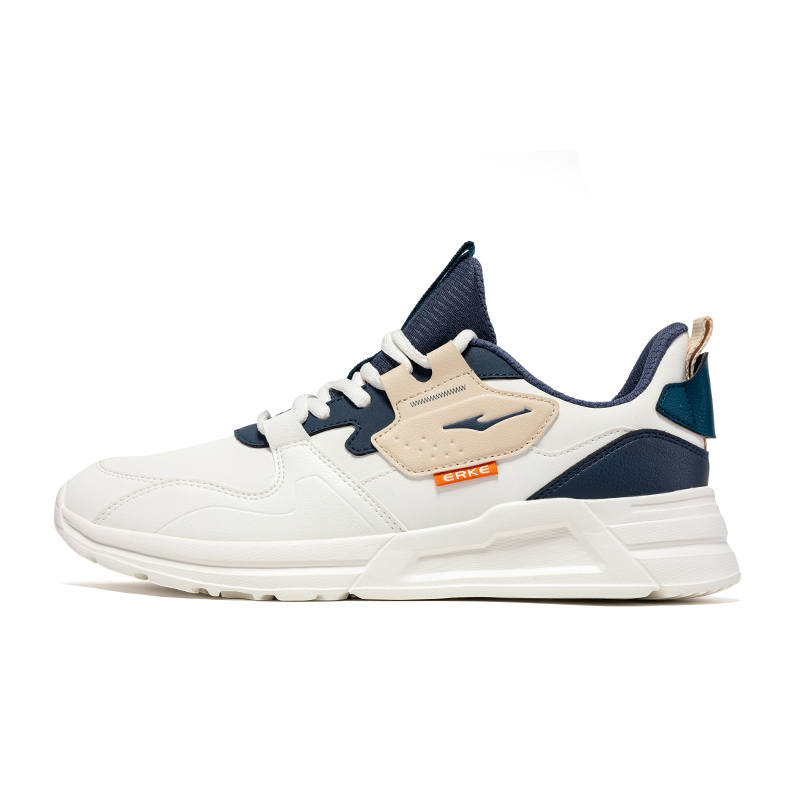 Erke Cushioning Slip Resistant Lightweight Low top Casual Shoes Men's White Blue
