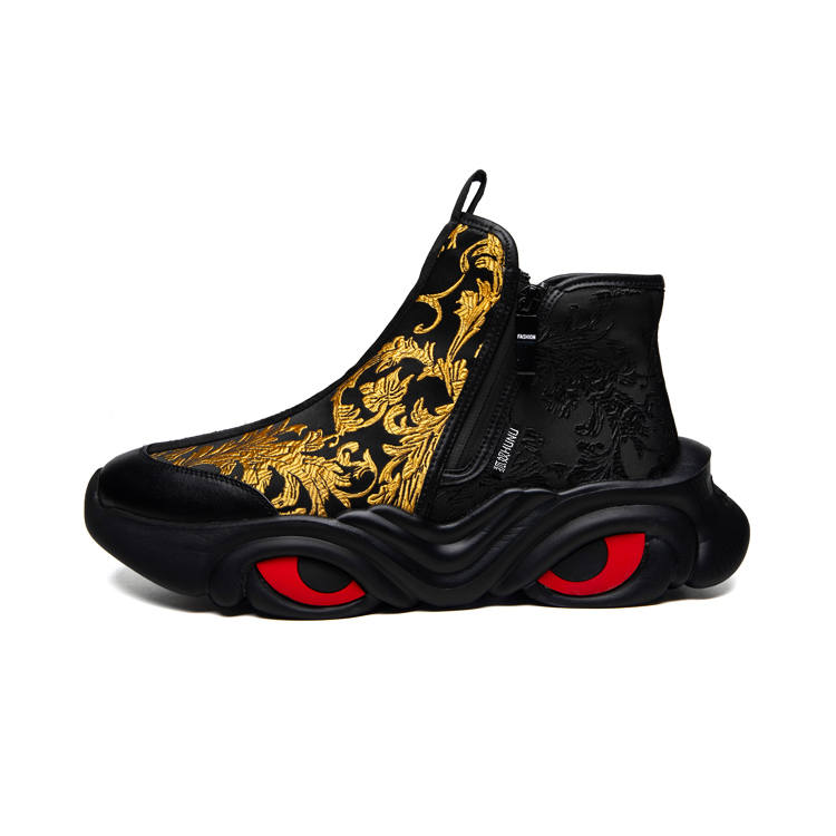 HUNU Slip Resistant Abrasion Resistant Slip Resistant Abrasion Resistant High top Casual Shoes Men's Black