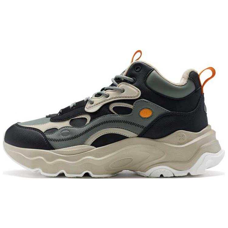 XTEP Red Rock 3.0 Thickened And Fleece Lined Thermal Slip Resistant Abrasion Resistant Casual Shoes Men's Black Green