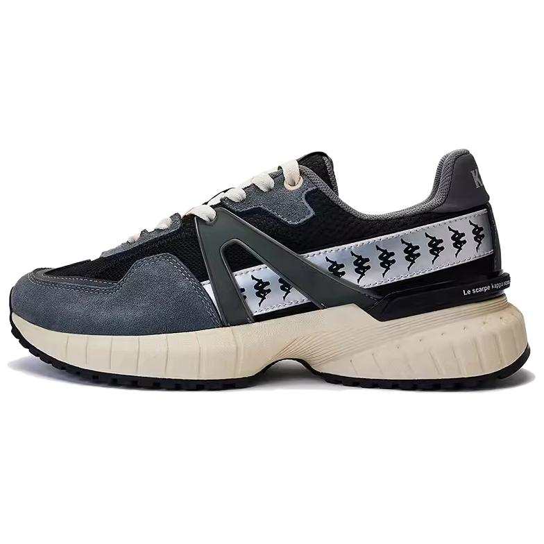 Kappa Slip Resistant Abrasion Resistant Low top Casual Shoes Unisex Black Gray