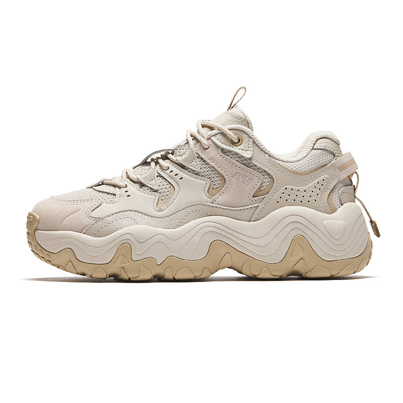 Anta Slip Resistant Abrasion Resistant Slip Resistant Abrasion Resistant Low top Casual Shoes Women's Beige