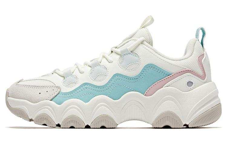 QIAODAN Slip Resistant Abrasion Resistant Slip Resistant Abrasion Resistant Low top Casual Shoes Women's White Cyan